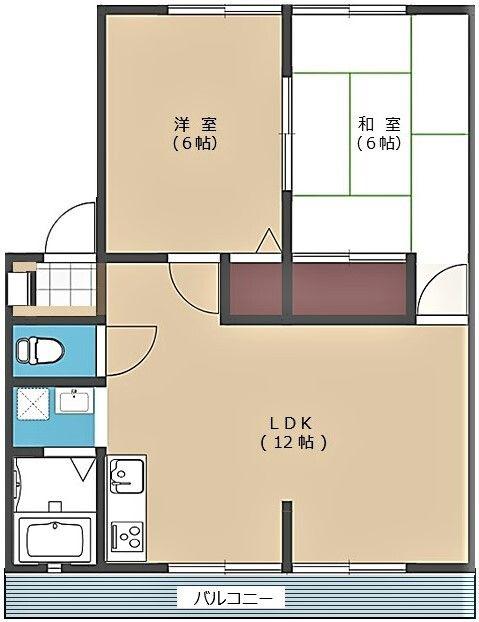 サンライフクレイン(2LDK/2階)の間取り写真