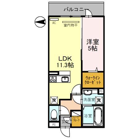 フリーデSTA(1LDK/3階)の間取り写真