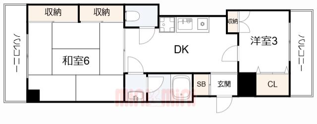 トシヤマンション(2K/2階)の間取り写真