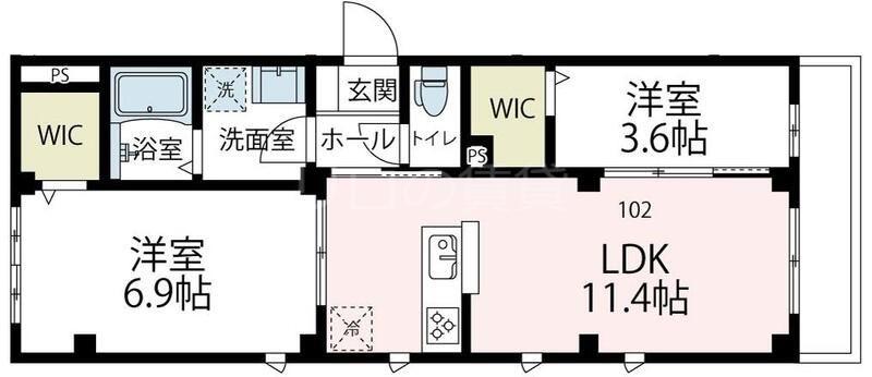 サンパティーク高津(2LDK/1階)の間取り写真