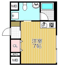 コンポジット戸越(ワンルーム/4階)の間取り写真