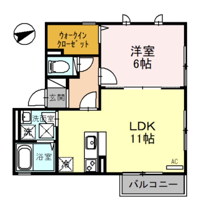 LOHAS・CASA(1LDK/2階)の間取り写真