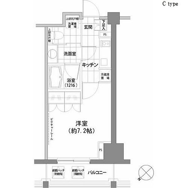 パークハビオ渋谷(1K/11階)の間取り写真