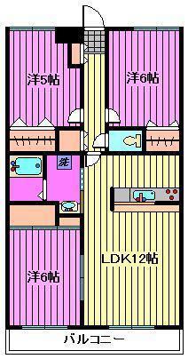 メゾン大平公園(3LDK/1階)の間取り写真