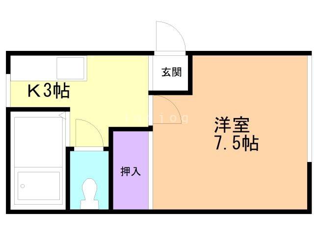 メゾンフルール(1K/2階)の間取り写真