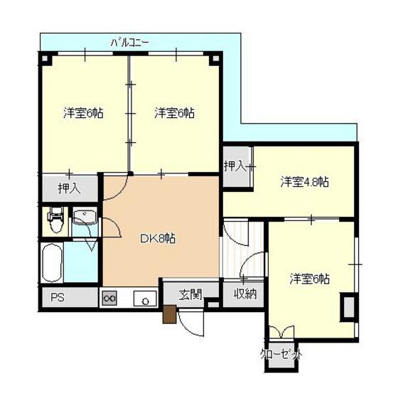N.TOWER(4DK/3階)の間取り写真