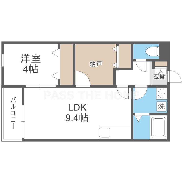 EIJU加島B(1SLDK/2階)の間取り写真