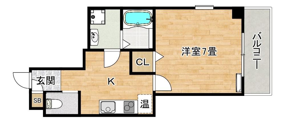 TKアンバーコート堺東(1K/5階)の間取り写真