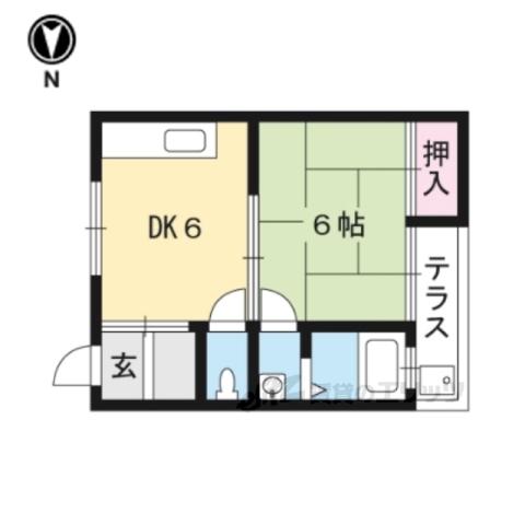 メゾン山内(1DK/1階)の間取り写真