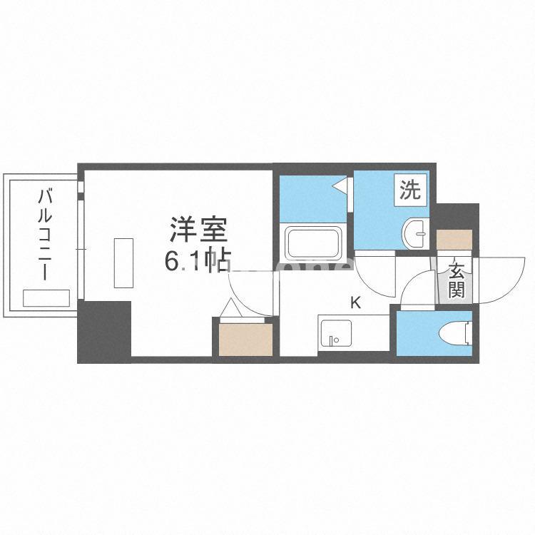 プレサンス天満橋ヴェルエラ(1K/5階)の間取り写真