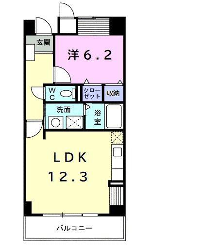 ビューラー鷺沼V(1LDK/1階)の間取り写真