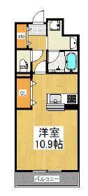 ガーデンビィラ六番館(ワンルーム/3階)の間取り写真