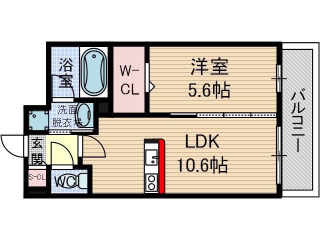 セリーゼ ウエスト(1LDK/3階)の間取り写真