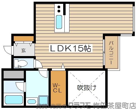 リバープレイス 梅田北(ワンルーム/9階)の間取り写真