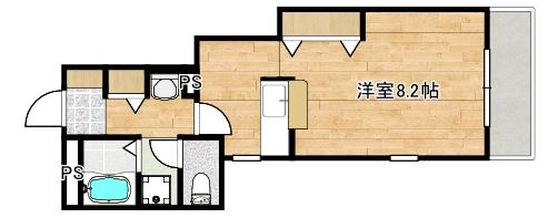 MSHOUSE(1K/1階)の間取り写真