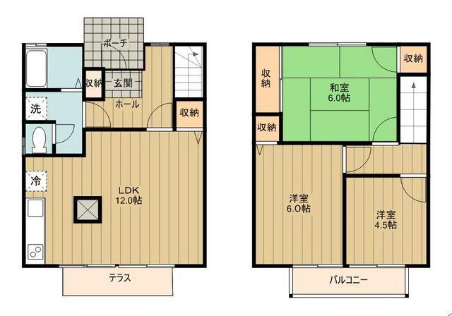レジデンスふれあい(3LDK/1階)の間取り写真