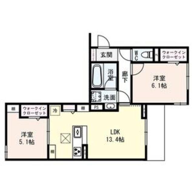 VILLA PARASORE(2LDK/3階)の間取り写真