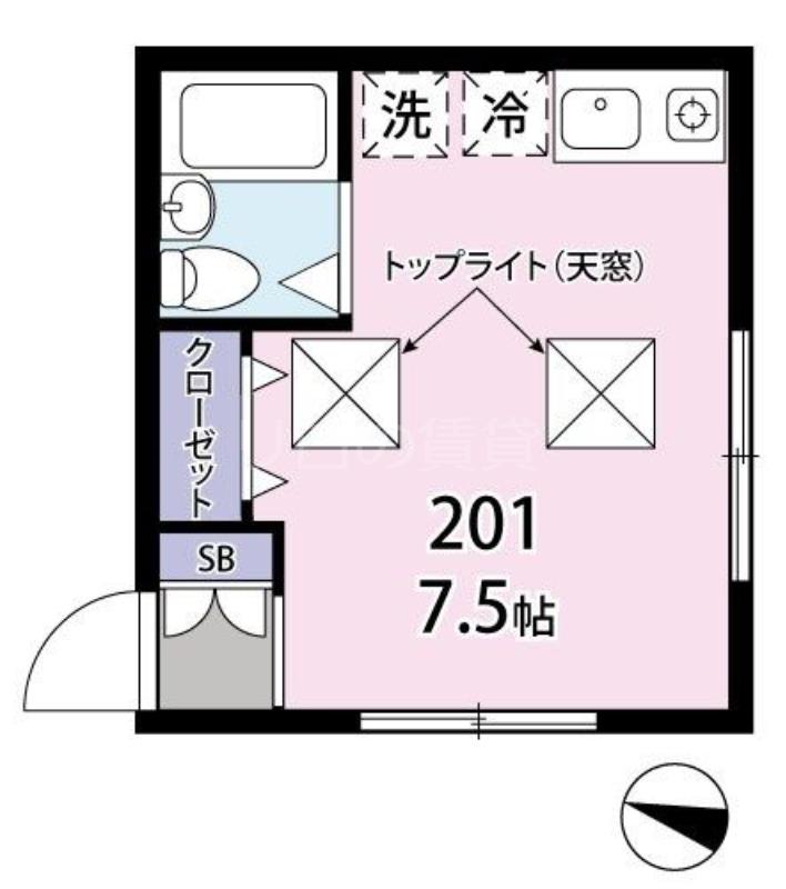 ジュネス雪谷(ワンルーム/2階)の間取り写真