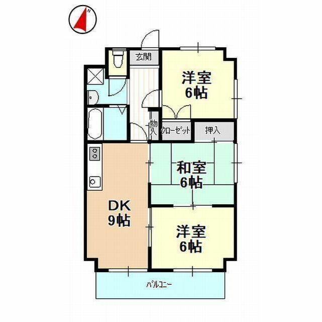 サードアベニュー佐鳴台I(3DK/3階)の間取り写真
