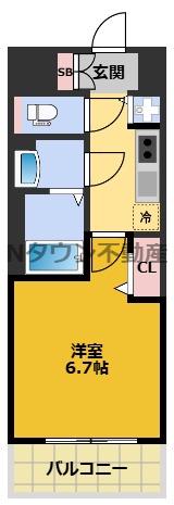 プレサンス上前津エレスタ(1K/7階)の間取り写真