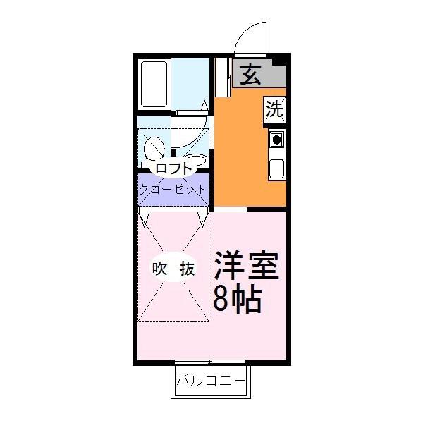 エスポワールコート別府(ワンルーム/2階)の間取り写真