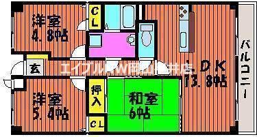 SD清水(3LDK/6階)の間取り写真