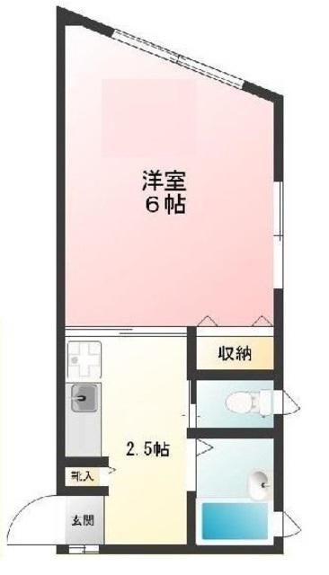 ハイツ戸越(1K/1階)の間取り写真