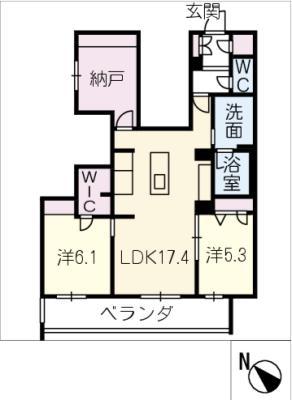 エスクレール(2SLDK/2階)の間取り写真