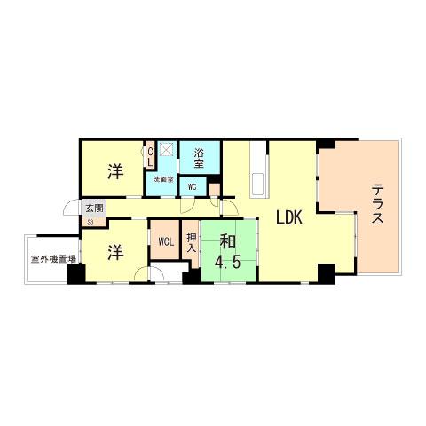 アルファステイツ塩屋シーサイドテラスII(3LDK/1階)の間取り写真