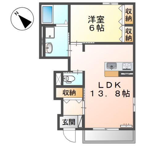 パルティール(1LDK/1階)の間取り写真