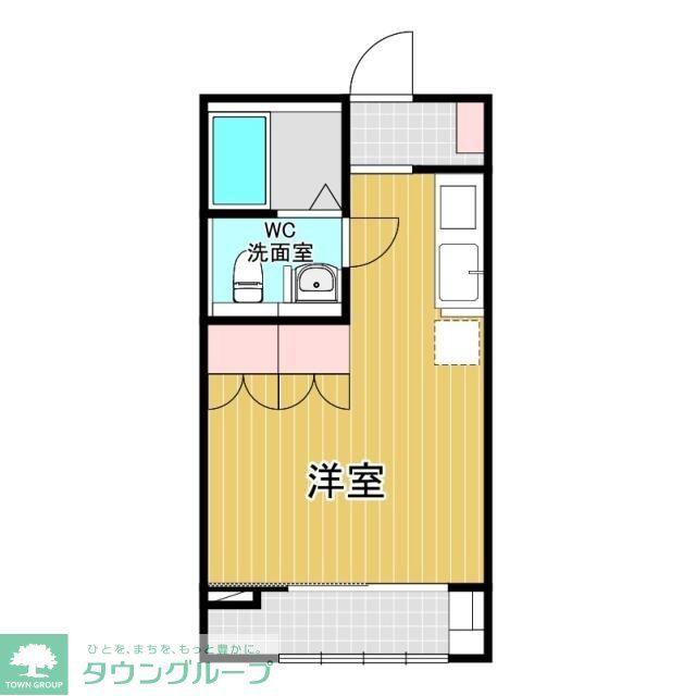 びゅうHEIM.H・Y(ワンルーム/2階)の間取り写真