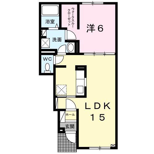 ラフレシール(1LDK/1階)の間取り写真