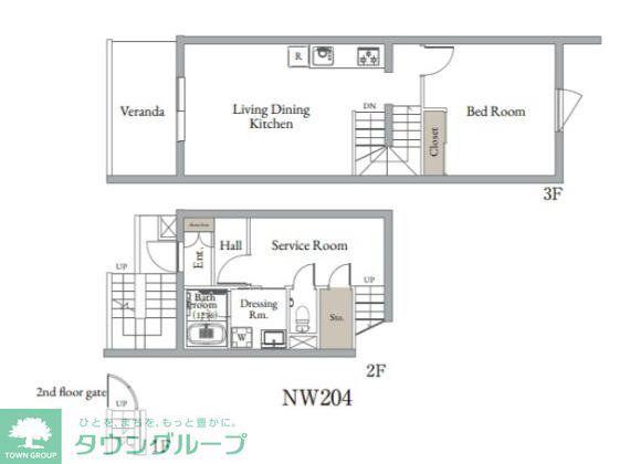 ベルメゾン中村橋ノース NE(2SLDK/1階)の間取り写真