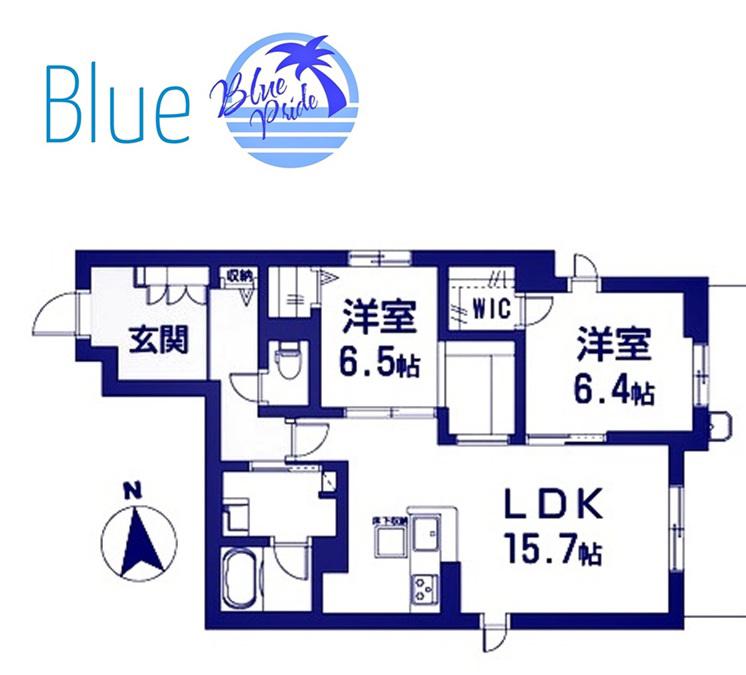 プラスシティ藤沢(2LDK/4階)の間取り写真