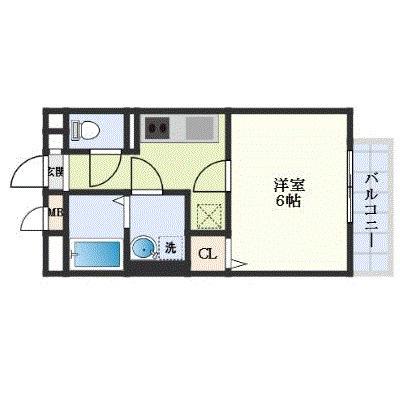 アムールHARMONYI(1K/2階)の間取り写真
