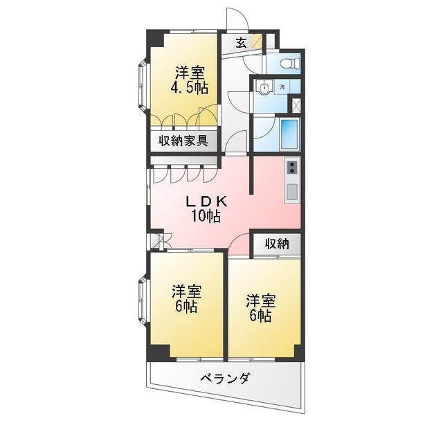 日建シェトワ浦和(3LDK/6階)の間取り写真