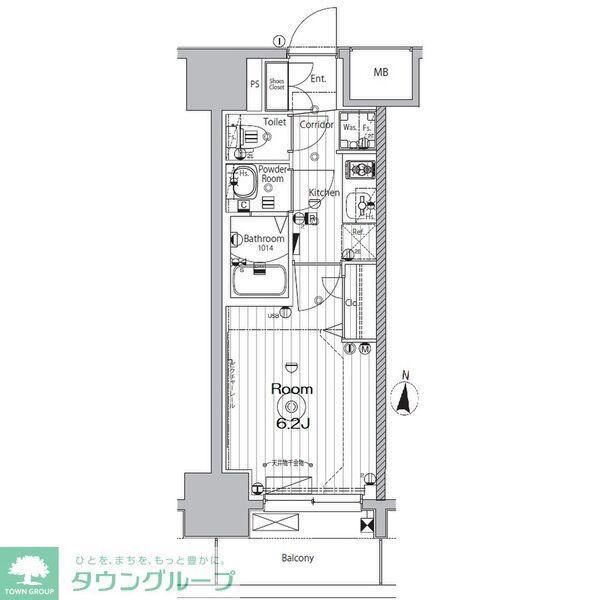 メイクス矢場町(1K/8階)の間取り写真
