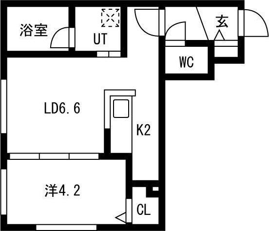 TERRACE YOMOGI(1LDK/4階)の間取り写真