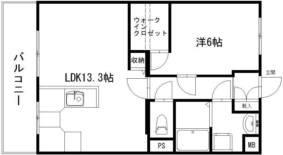 エルフィオーレ(1LDK/2階)の間取り写真