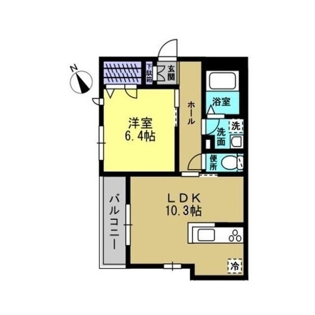 パルティーレ渡田(1LDK/3階)の間取り写真