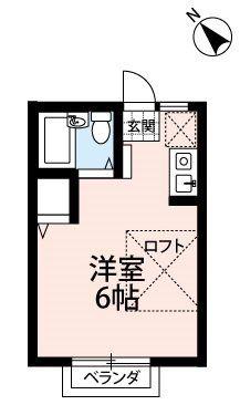 ヴァンヴェール所沢(ワンルーム/2階)の間取り写真
