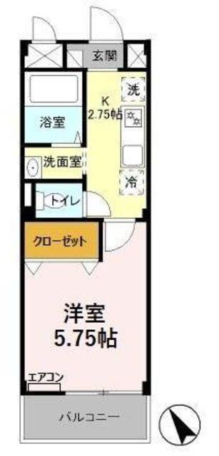 アーバングレース(1K/1階)の間取り写真