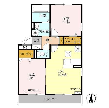 シャルマンドミールA(2LDK/1階)の間取り写真