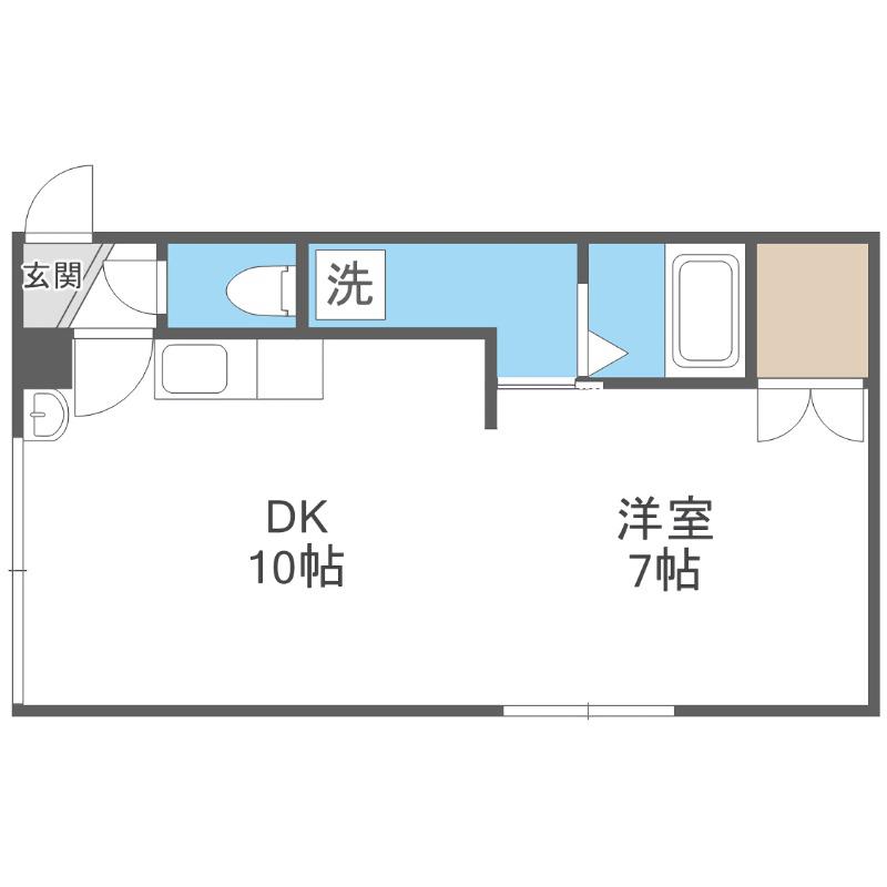 コーポ日商(1DK/3階)の間取り写真