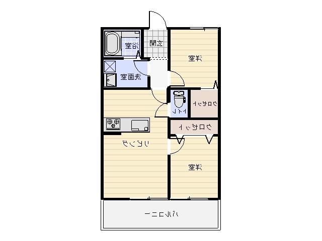 GRANDSTAGE岡山(2LDK/1階)の間取り写真