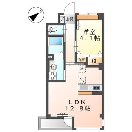 カーサフィオーレ(1LDK/1階)の間取り写真