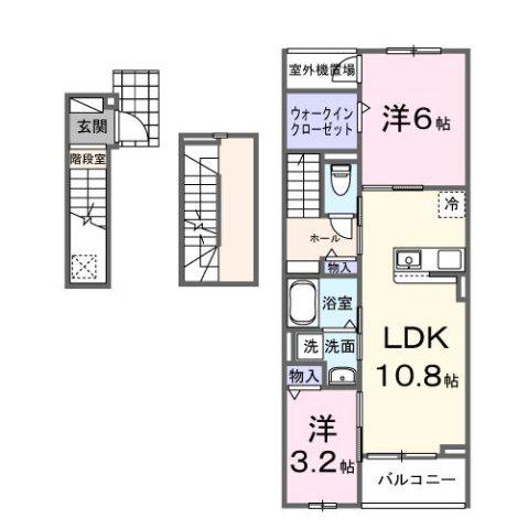 向日葵之颯II(2LDK/3階)の間取り写真