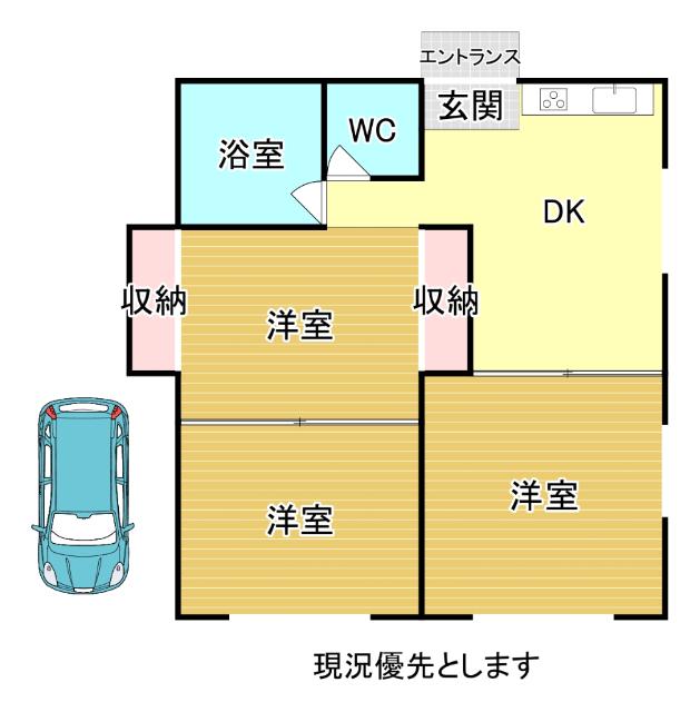 SASEBOIIIレジデンス(3DK/1階)の間取り写真