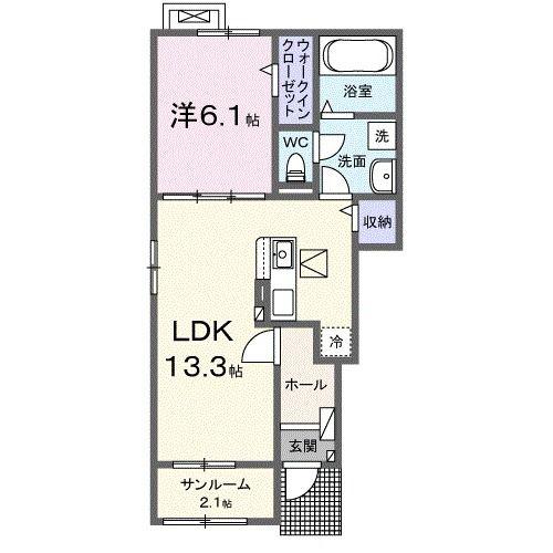ラフィーネロジュマンIII(1LDK/1階)の間取り写真
