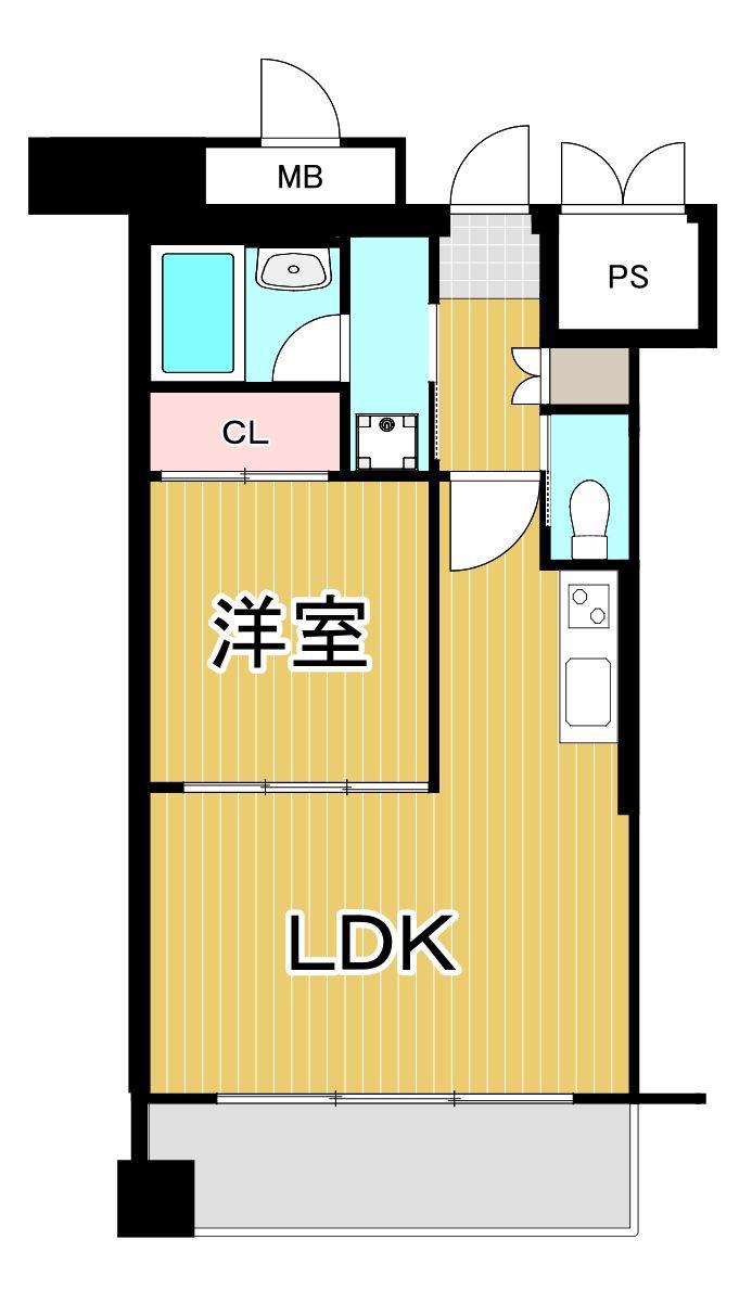 プレジオ西宮今津(1LDK/7階)の間取り写真